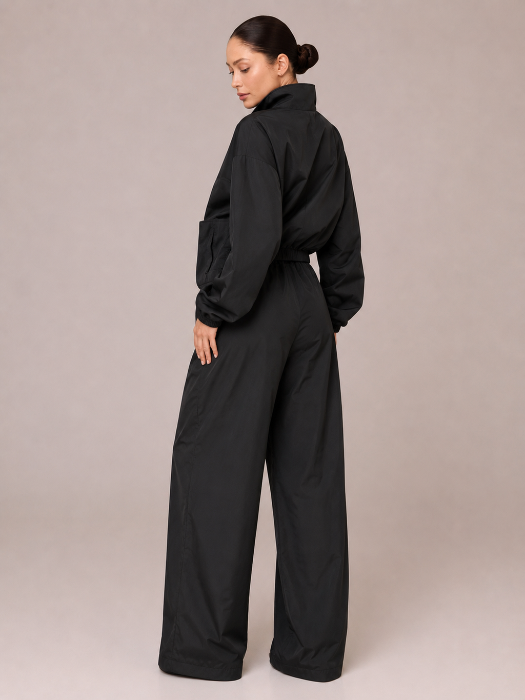 Set Imperméable 2 Pièces – Veste Courte à Poches et Pantalon Large