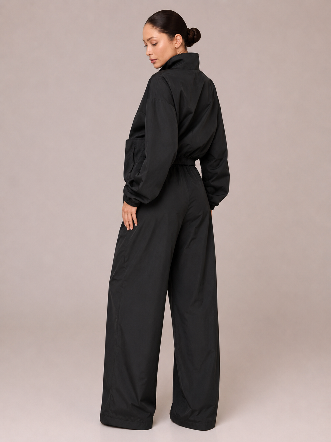 Set Imperméable 2 Pièces – Veste Courte à Poches et Pantalon Large