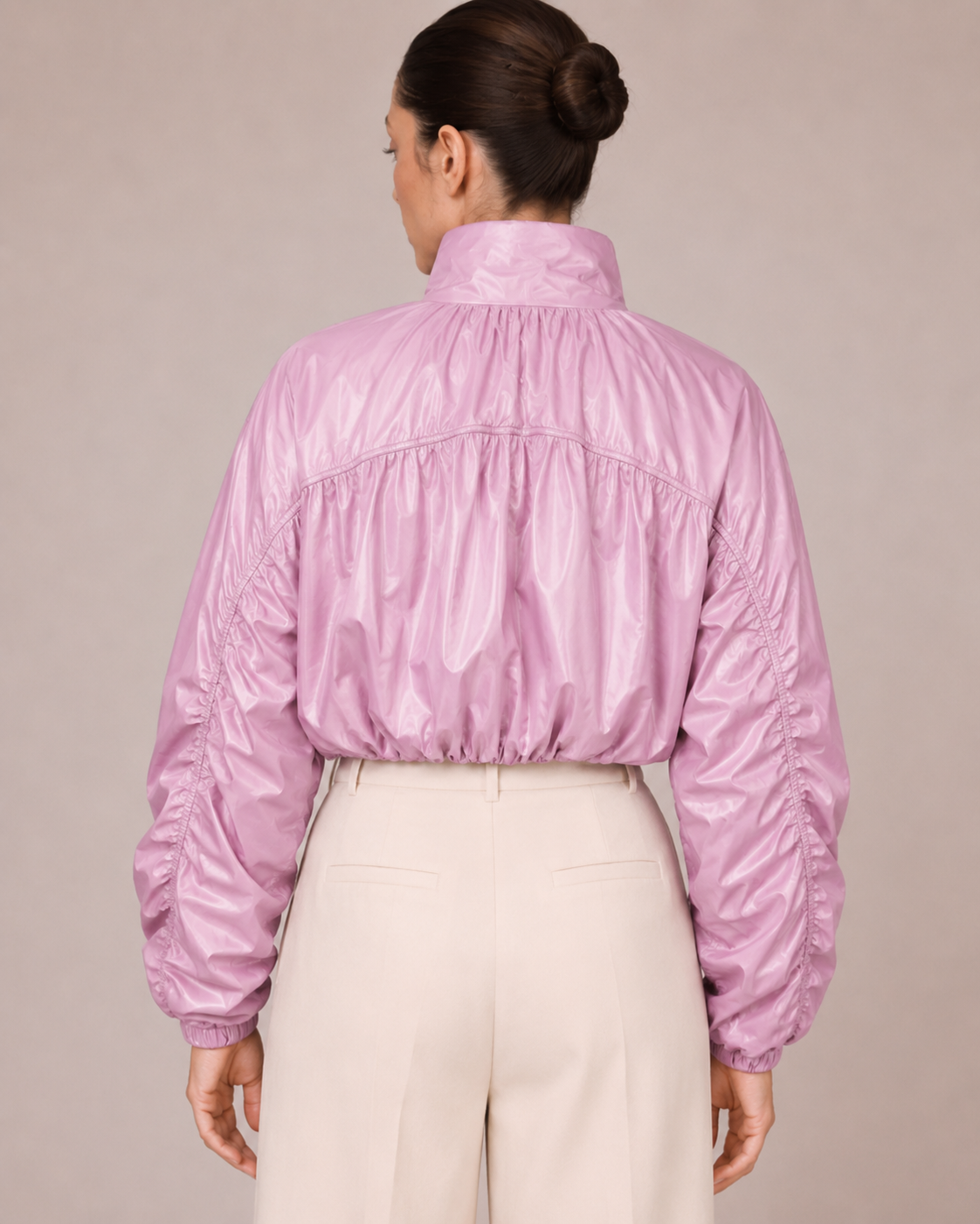 Veste Imperméable Courte – Coupe Bouffante Col Montant