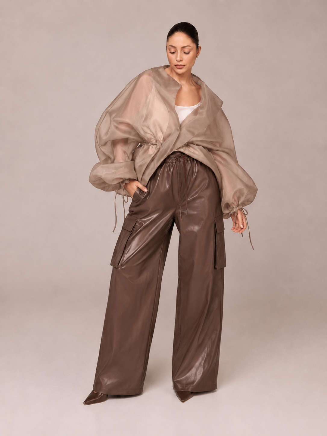 Pantalon Cargo Imperméable – Coupe Large Taille Élastiquée