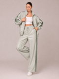 Set Imperméable 2 Pièces – Veste Zippée et Pantalon Large à Bandes Latérales