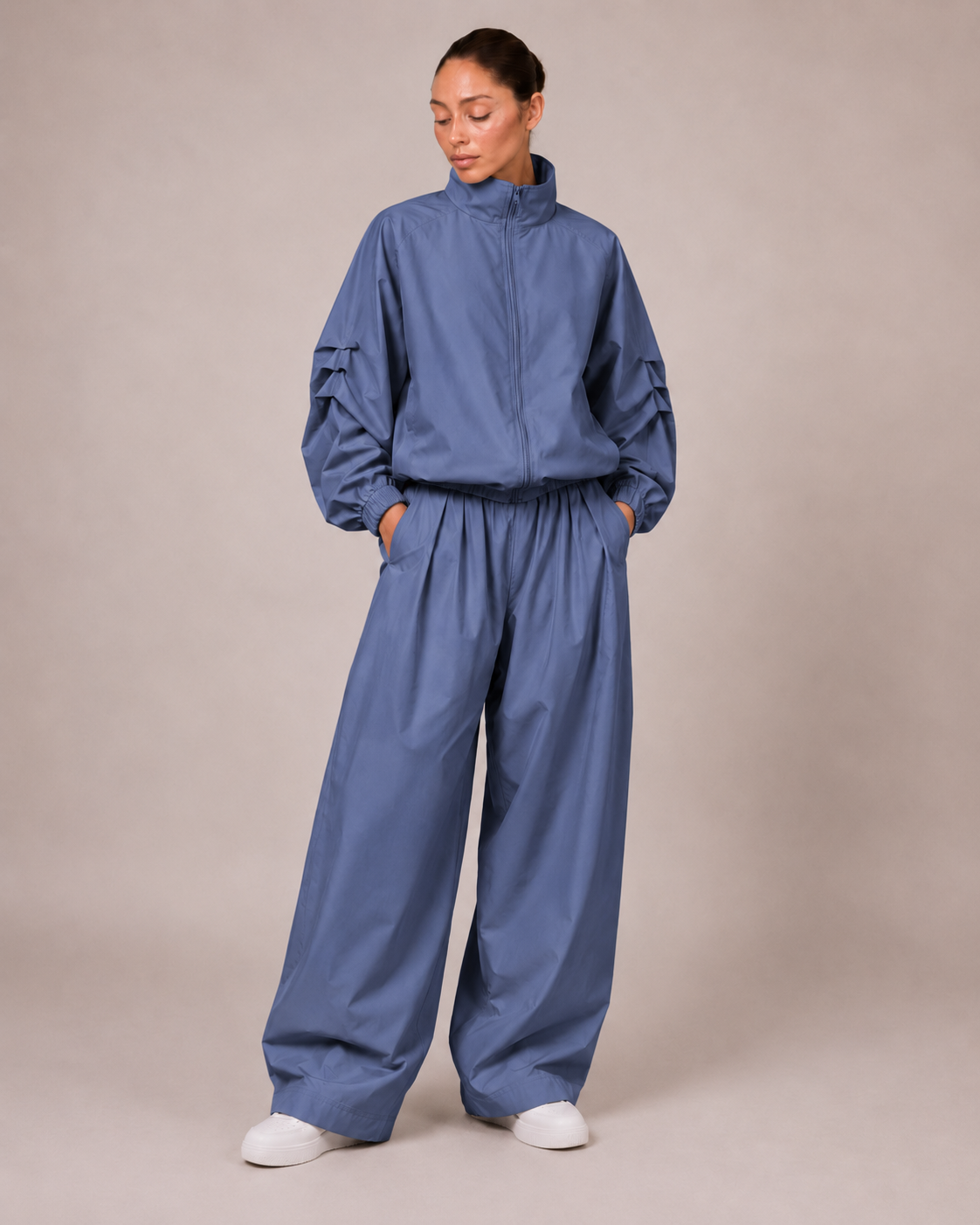 Set Imperméable 2 Pièces – Veste Zippée et Pantalon Large