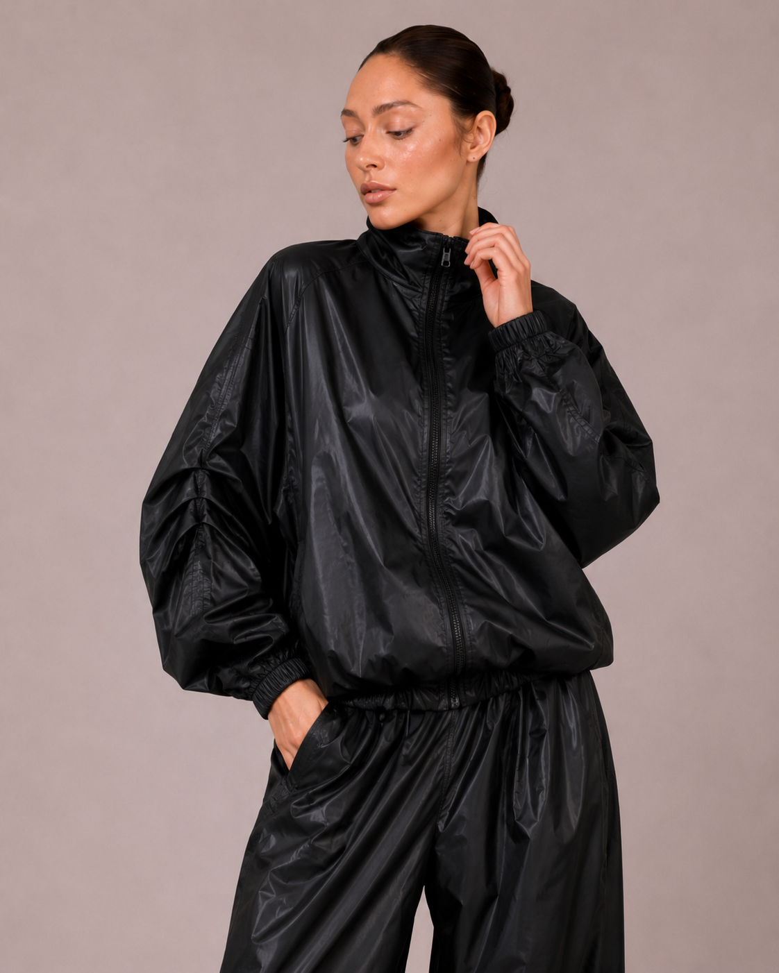 Set Imperméable 2 Pièces – Veste Zippée et Pantalon Ballon