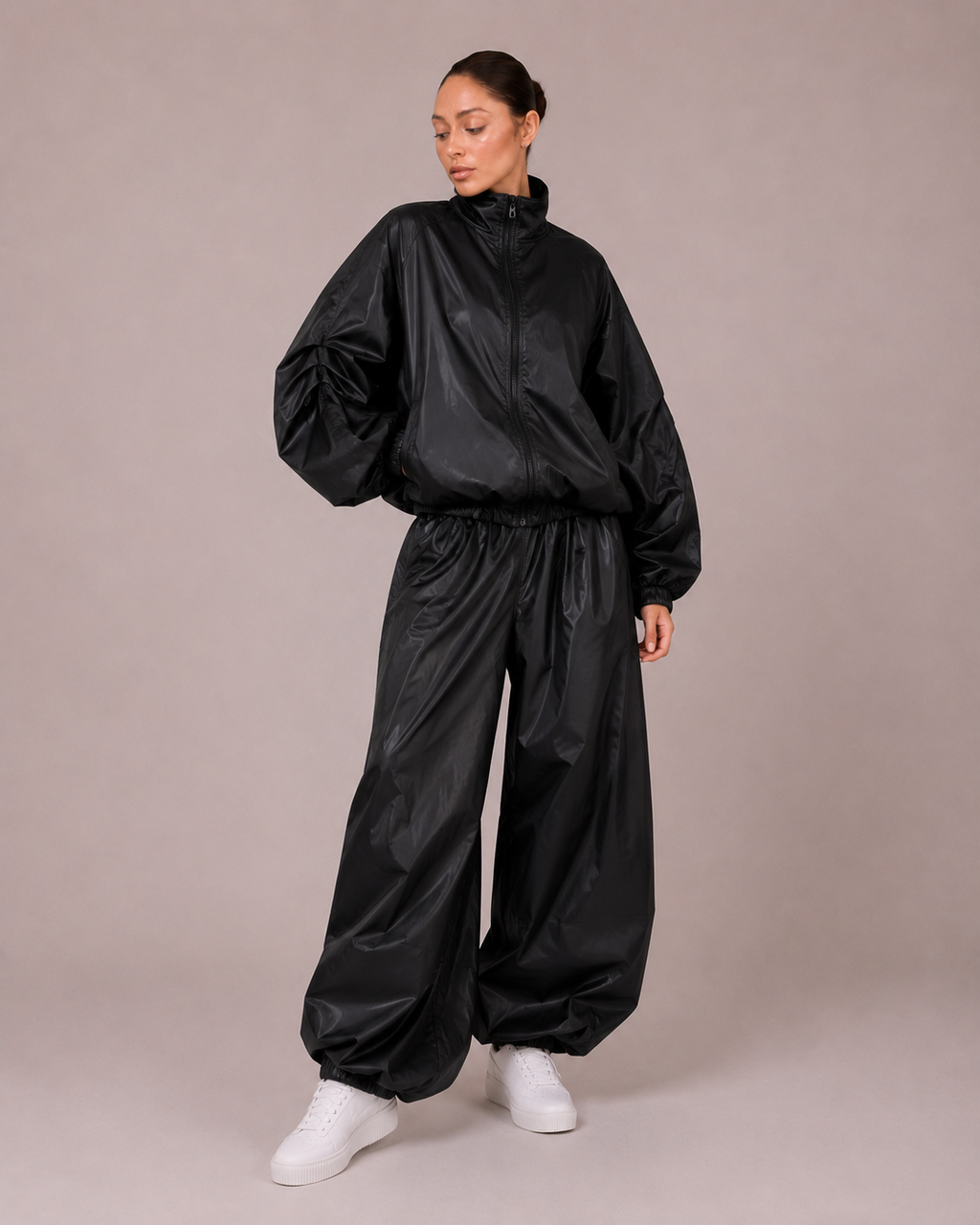 Set Imperméable 2 Pièces – Veste Zippée et Pantalon Ballon